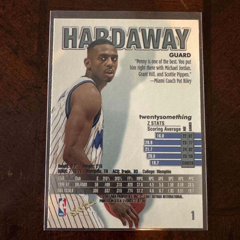 Anfernee Hardaway Orlando Magic NBA basketball card 1997 Skybox Z Force - Picture 2 of 2